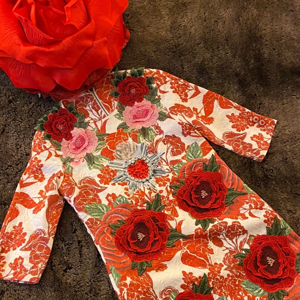 3D Rose Kentucky Derby Dress (Custom size)